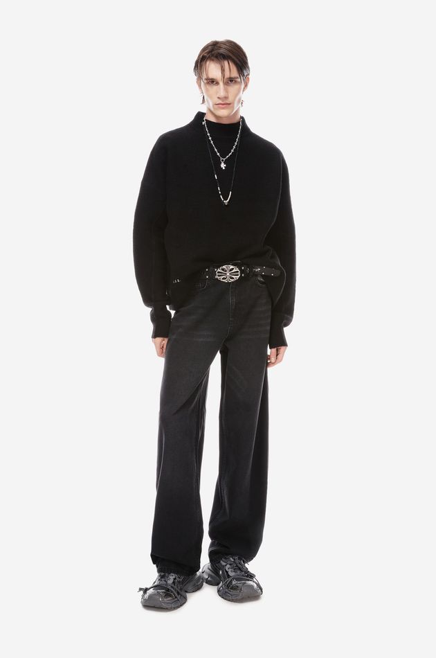 Широкие джинсы средней посадки