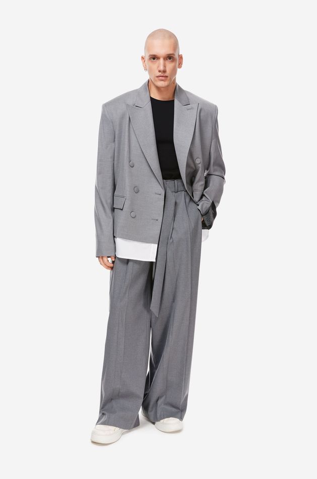 Двубортный пиджак с деталью рубашки