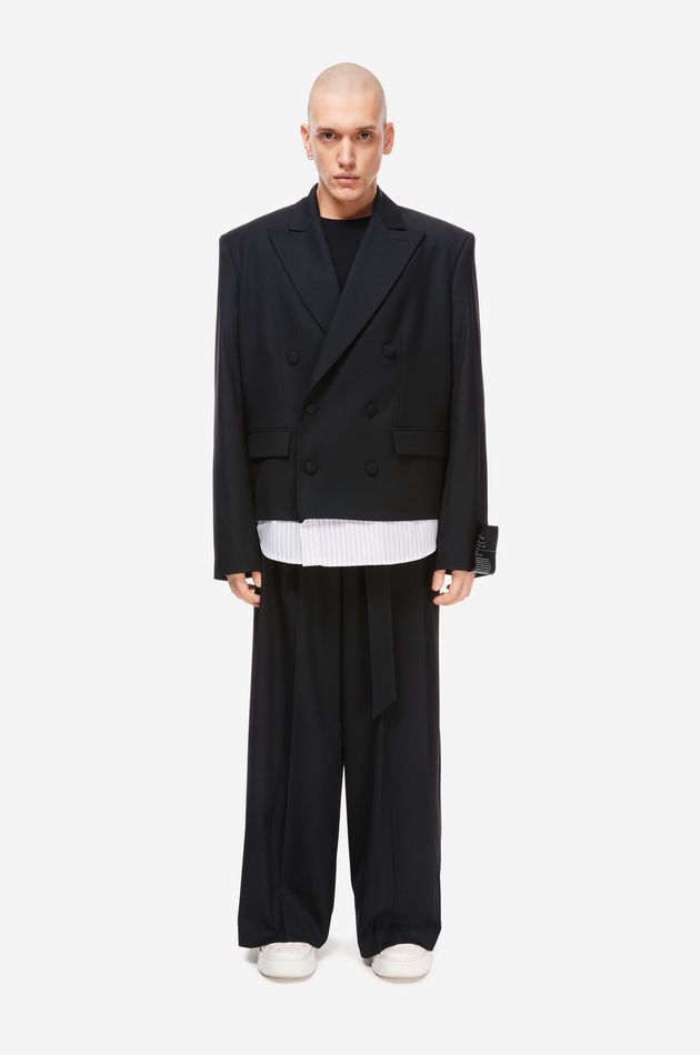 Двубортный пиджак с деталью рубашки