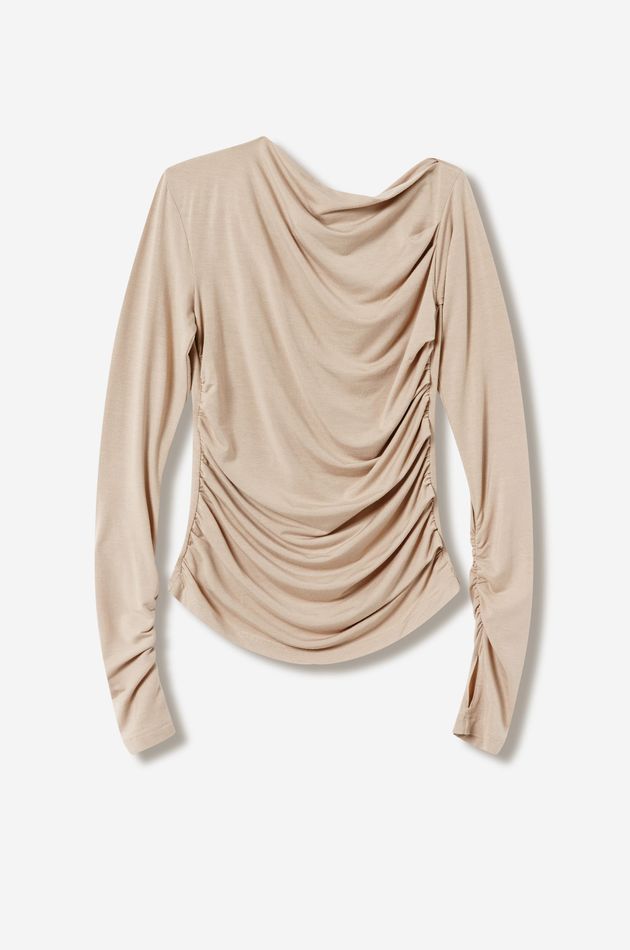 Асиметричный топ с длинным рукавом