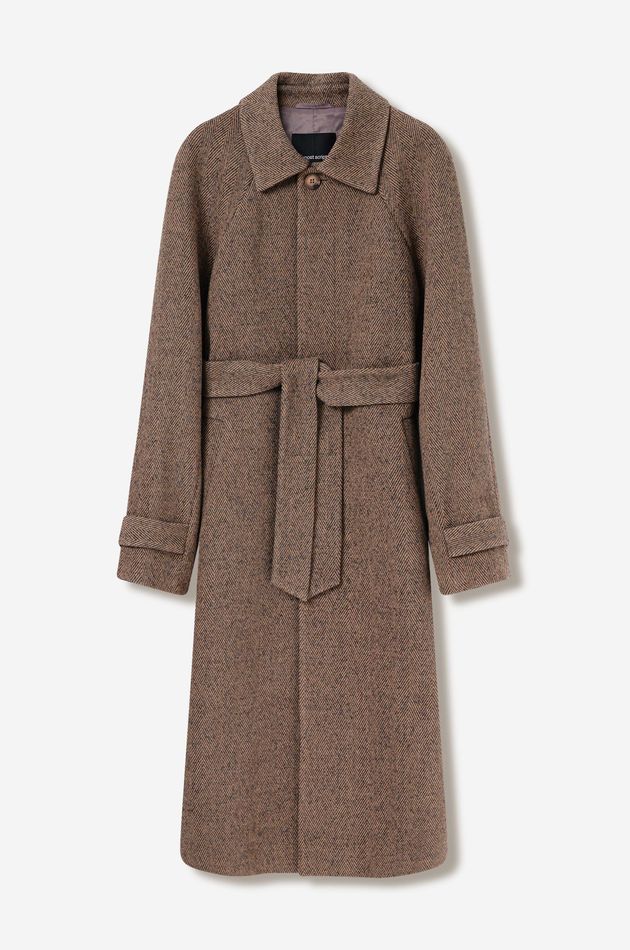 Однобортное пальто оверсайз из шерсти