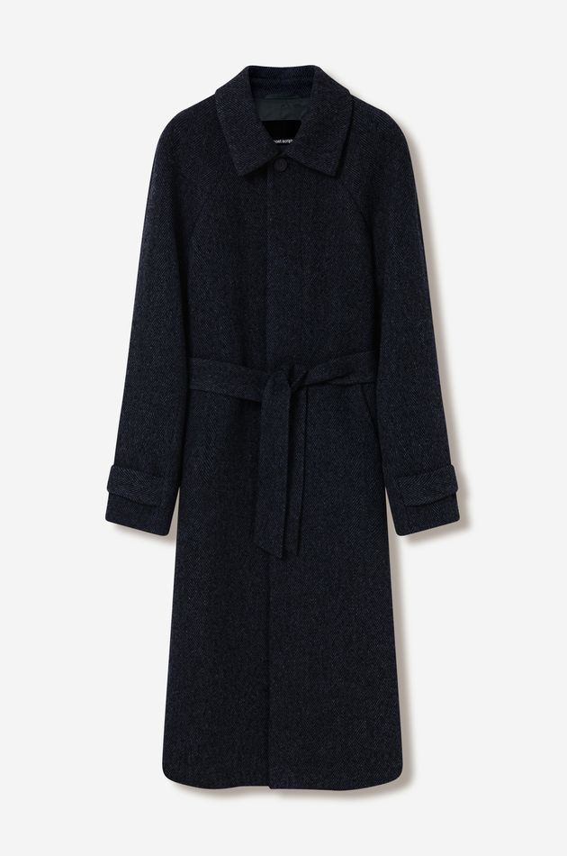 Однобортное пальто оверсайз из шерсти
