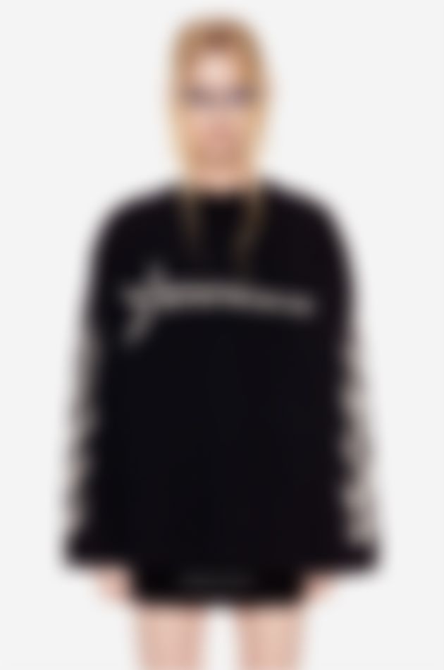 Лонгслив  с Потертым Принтом HELLO MOTO