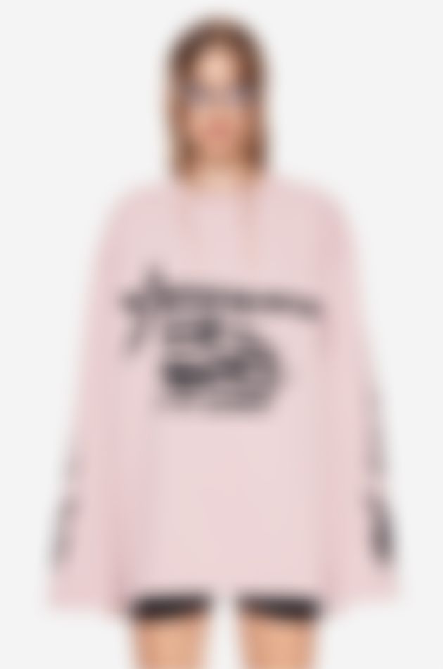 Лонгслив  с Потертым Принтом HELLO MOTO