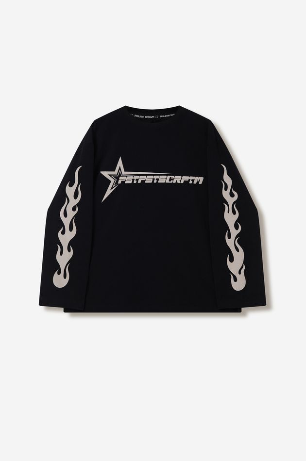 Лонгслив  с Потертым Принтом HELLO MOTO