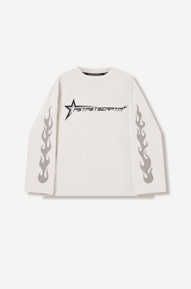 Лонгслив  с Потертым Принтом HELLO MOTO