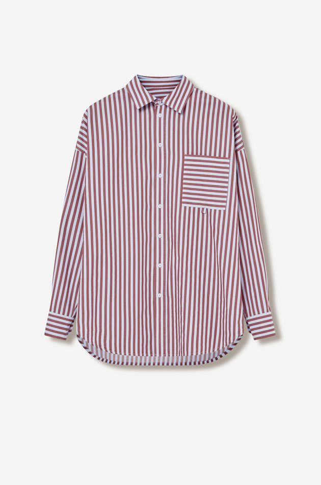 Оверсайз рубашка в полоску
